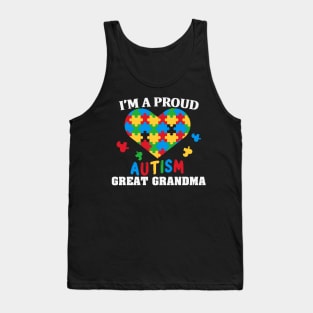 Proud Great Grandpa Puzzle piece Autism Awareness Gift for Birthday, Mother's Day, Thanksgiving, Christmas Tank Top